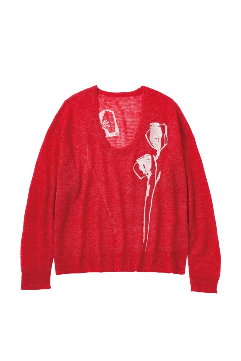 embroidery sheer Uneck pullover(unisex)/3color - KNUTH MARF