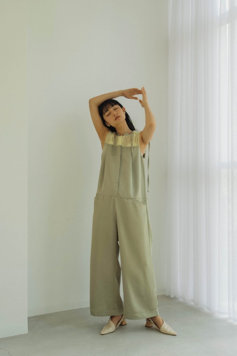 ennui sheer satin all in one/pistàcchio - KNUTH MARF