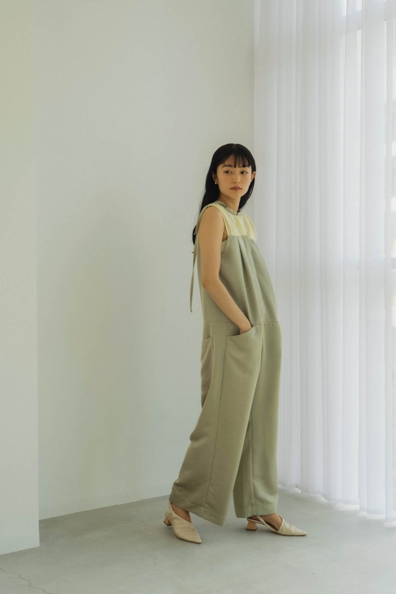 ennui sheer satin all in one/pistàcchio - KNUTH MARF