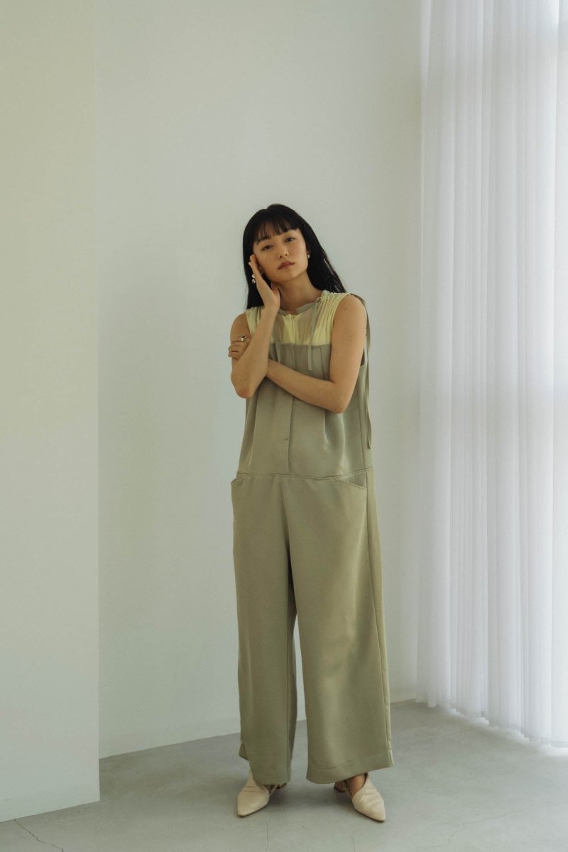 ennui sheer satin all in one/pistàcchio - KNUTH MARF