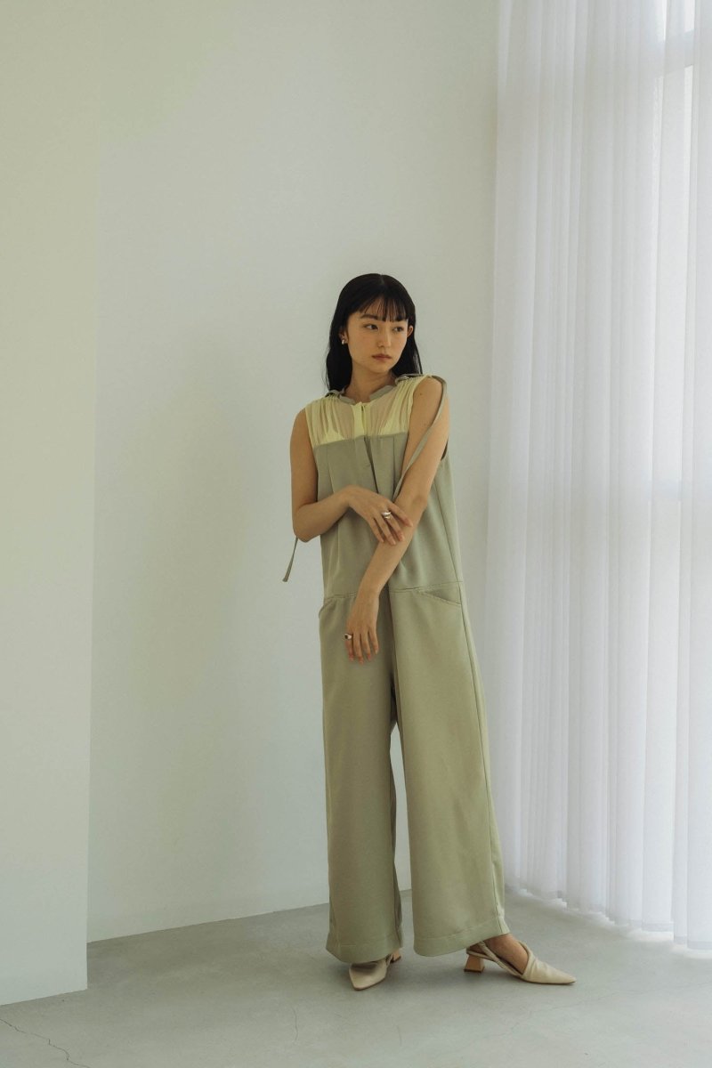 ennui sheer satin all in one/pistàcchio - KNUTH MARF
