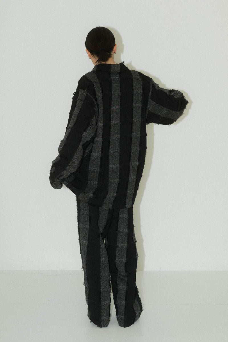 fringe switching pants(unisex)/2color - KNUTH MARF