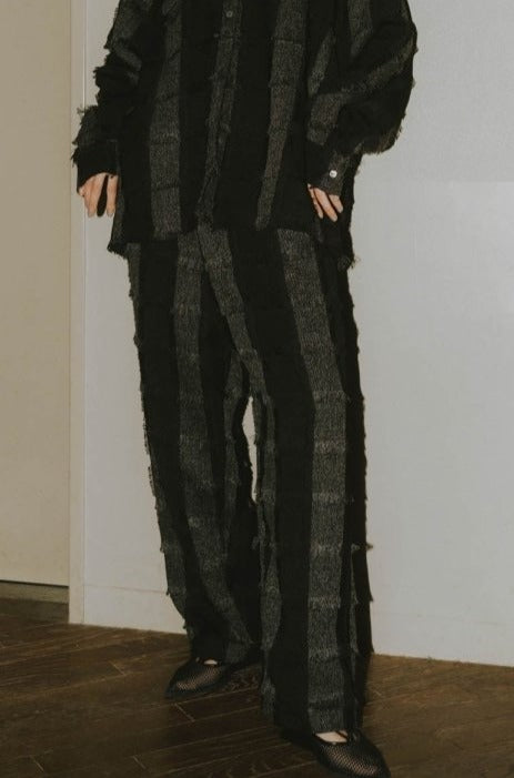 fringe switching pants(unisex)/2color - KNUTH MARF