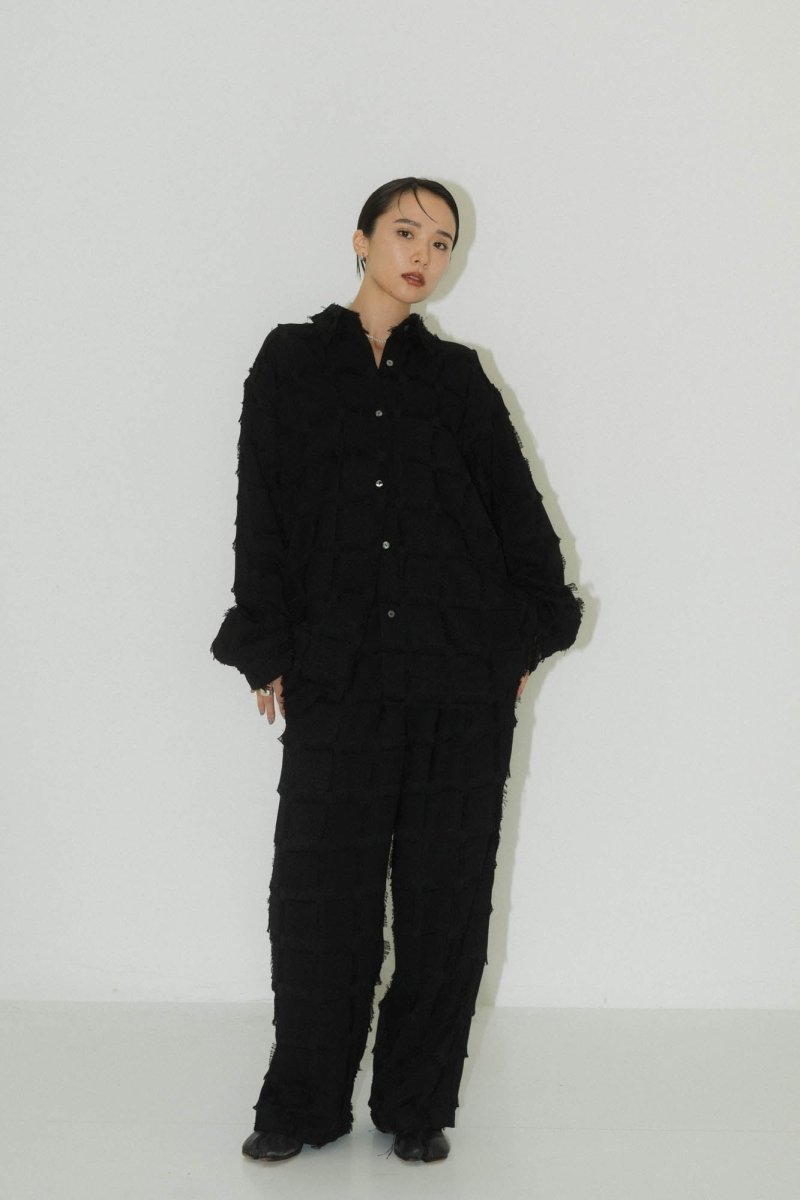 fringe switching pants(unisex)/2color - KNUTH MARF
