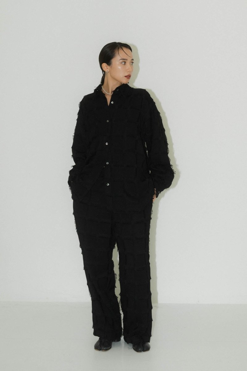 fringe switching pants(unisex)/2color - KNUTH MARF