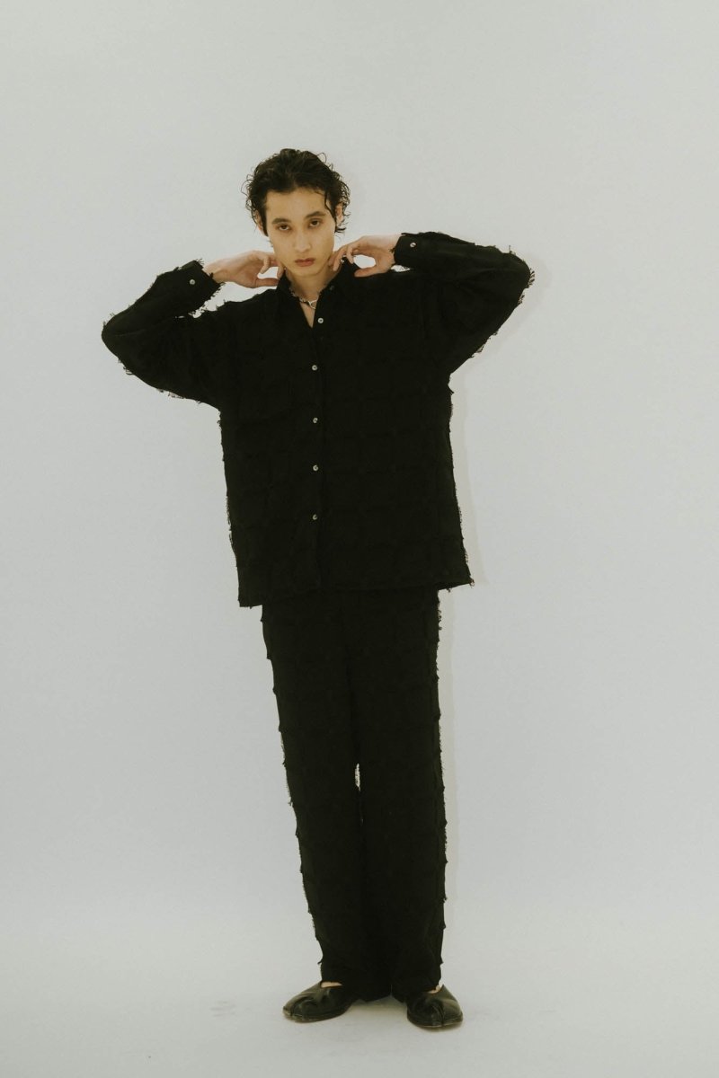 fringe switching pants(unisex)/2color - KNUTH MARF