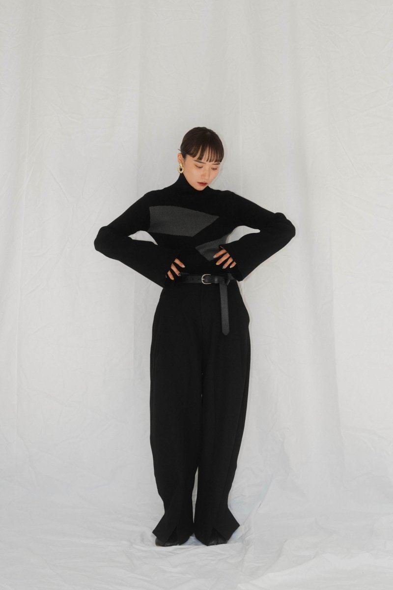front slit pants(unisex)/black - KNUTH MARF