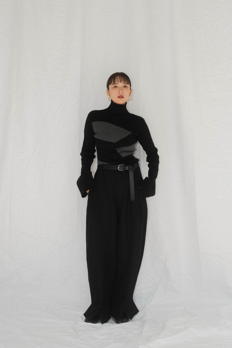 front slit pants(unisex)/black - KNUTH MARF