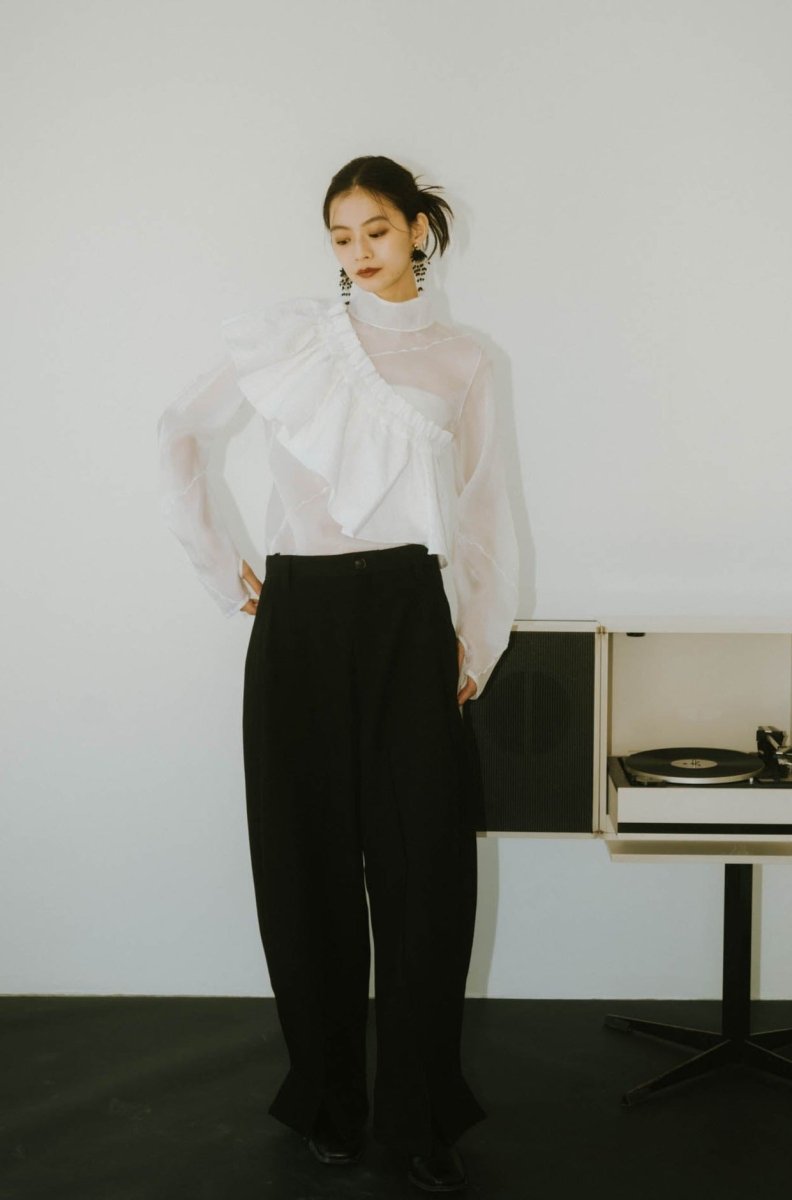 front slit pants(unisex)/black - KNUTH MARF