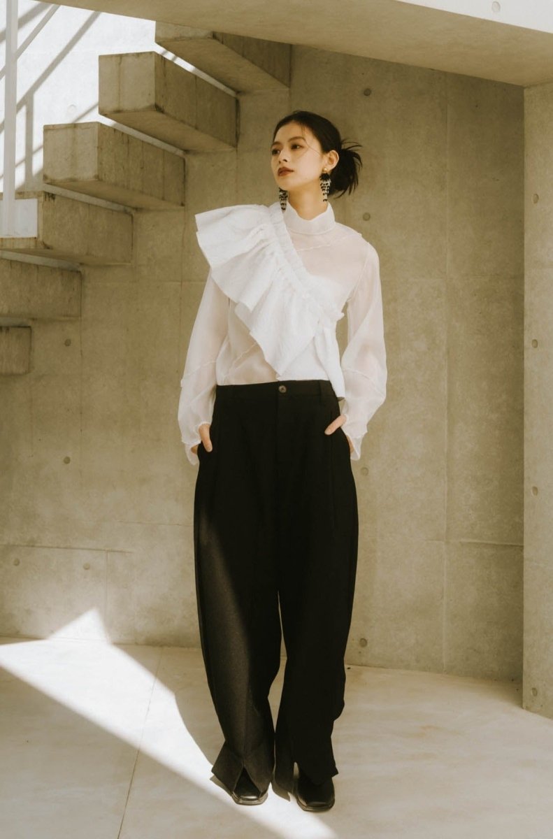 front slit pants(unisex)/black - KNUTH MARF
