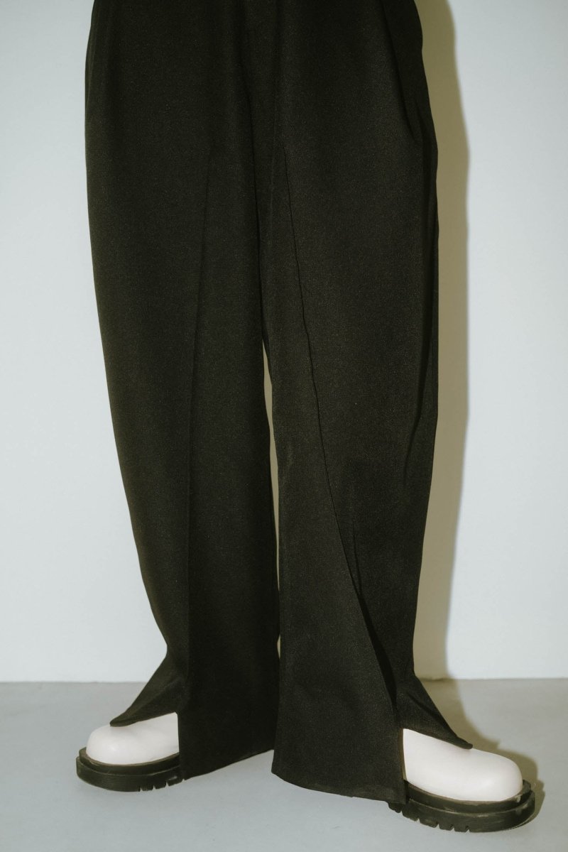 front slit pants(unisex)/black - KNUTH MARF