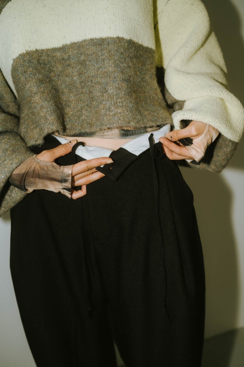 front slit pants(unisex)/black - KNUTH MARF