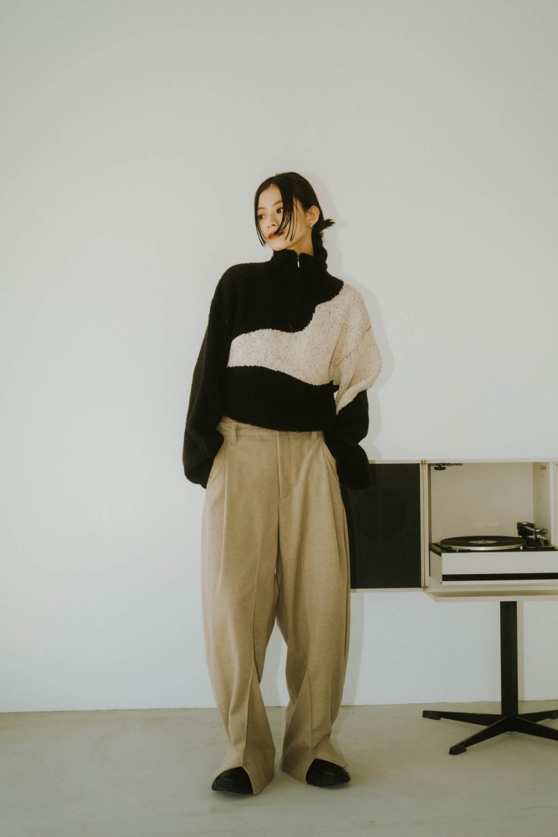 front slit pants(unisex)/greige - KNUTH MARF