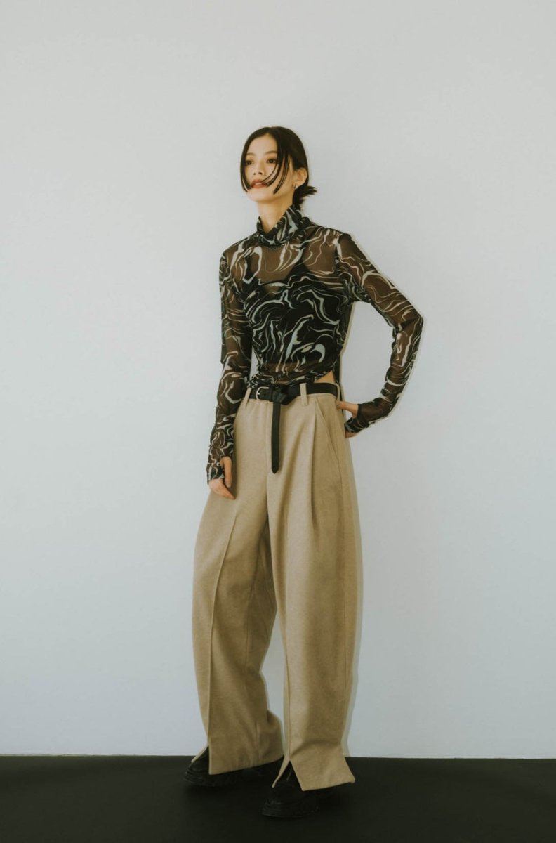 front slit pants(unisex)/greige - KNUTH MARF