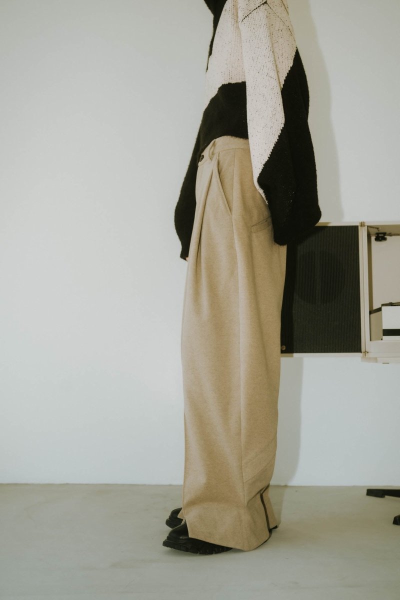 front slit pants(unisex)/greige - KNUTH MARF
