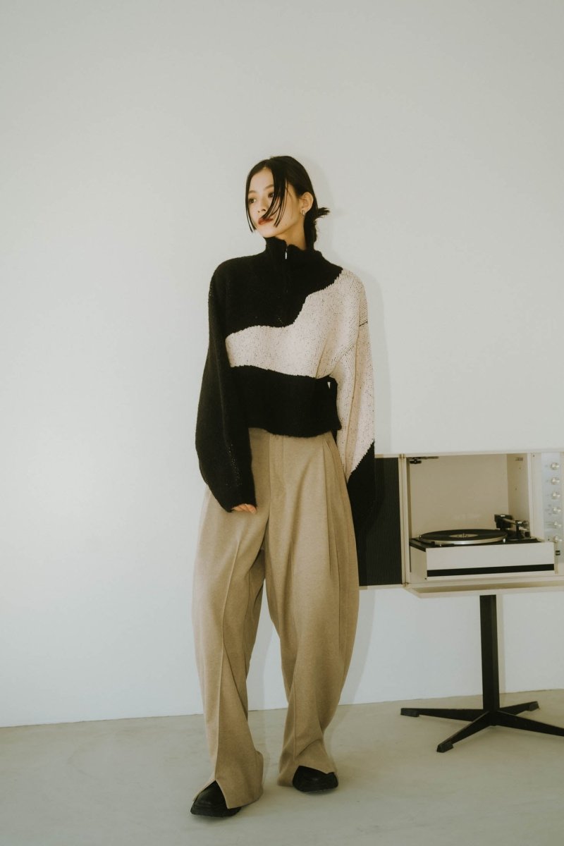 front slit pants(unisex)/greige - KNUTH MARF
