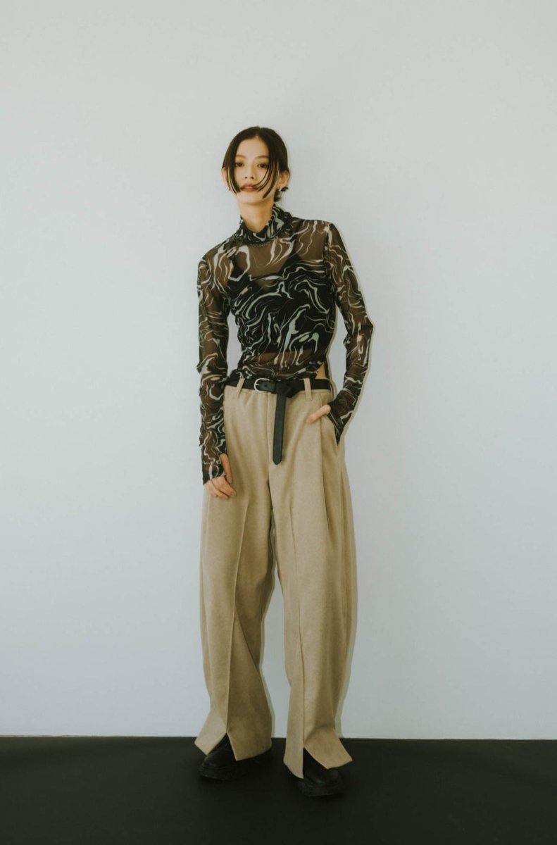 front slit pants(unisex)/greige - KNUTH MARF