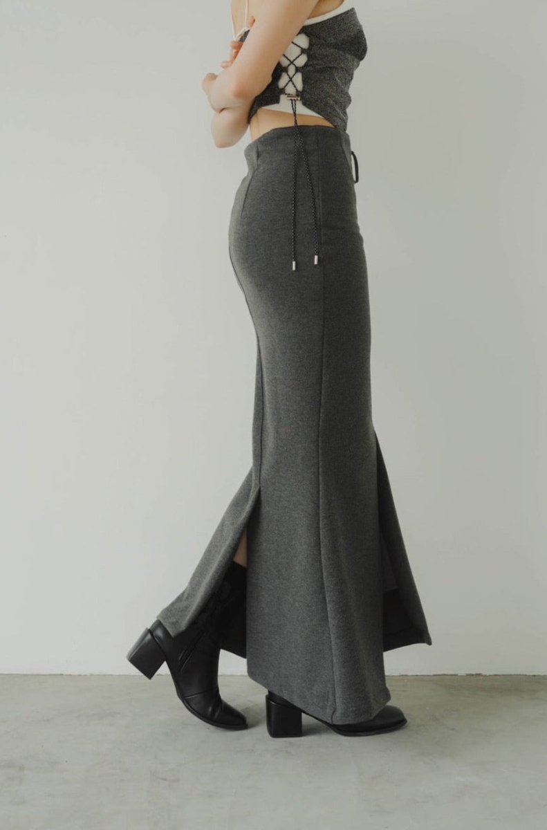 front zip mermaid skirt/2color - KNUTH MARF