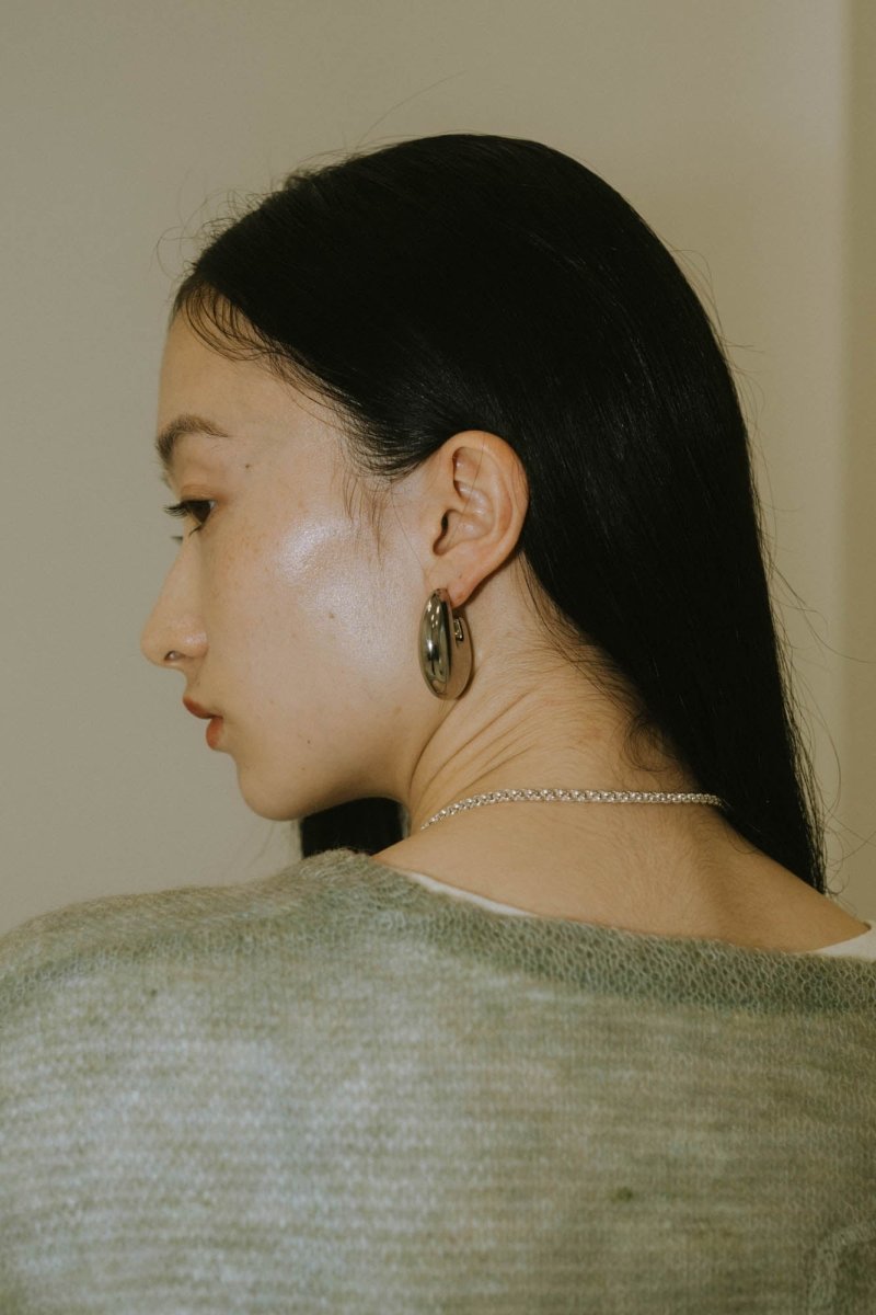 half moon pierced earrings/2color - KNUTH MARF