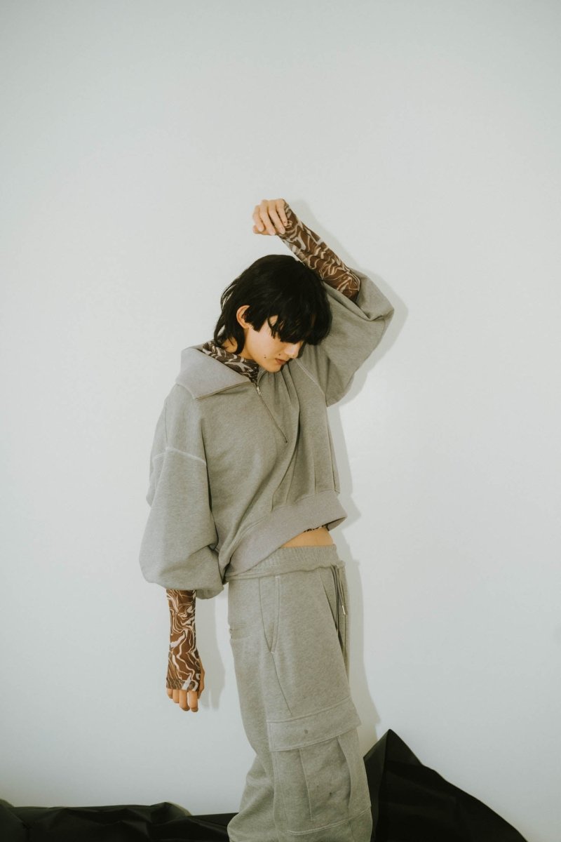half zip sweat(unisex)/3color - KNUTH MARF