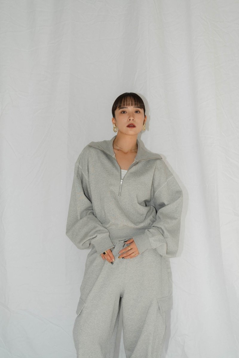half zip sweat(unisex)/3color - KNUTH MARF