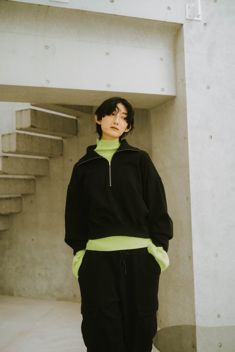 half zip sweat(unisex)/3color - KNUTH MARF