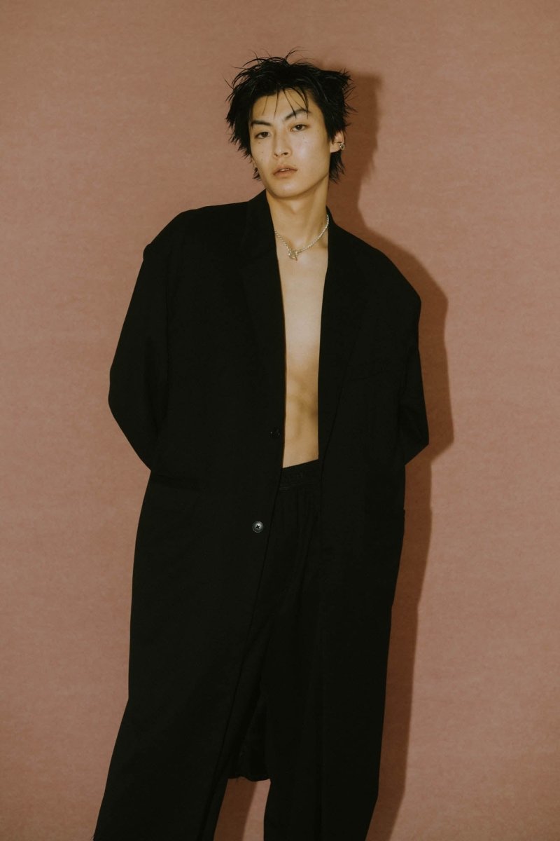 -high end- oversize long chester coat(unisex)/black - KNUTH MARF