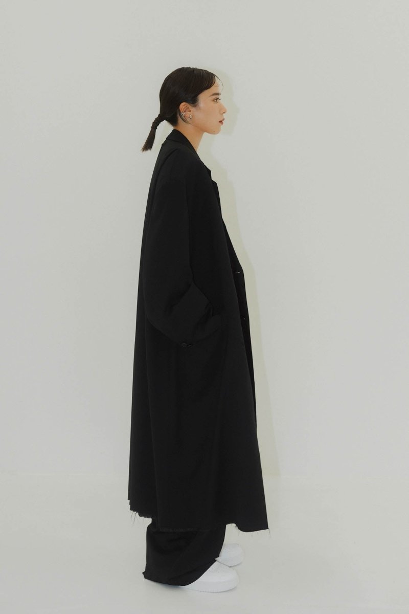-high end- oversize long chester coat(unisex)/black - KNUTH MARF