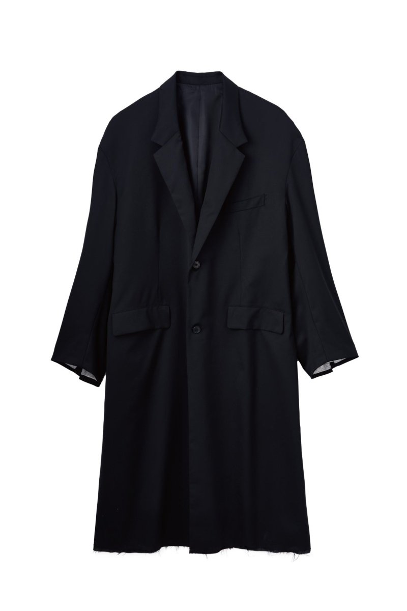 -high end- oversize long chester coat(unisex)/black - KNUTH MARF