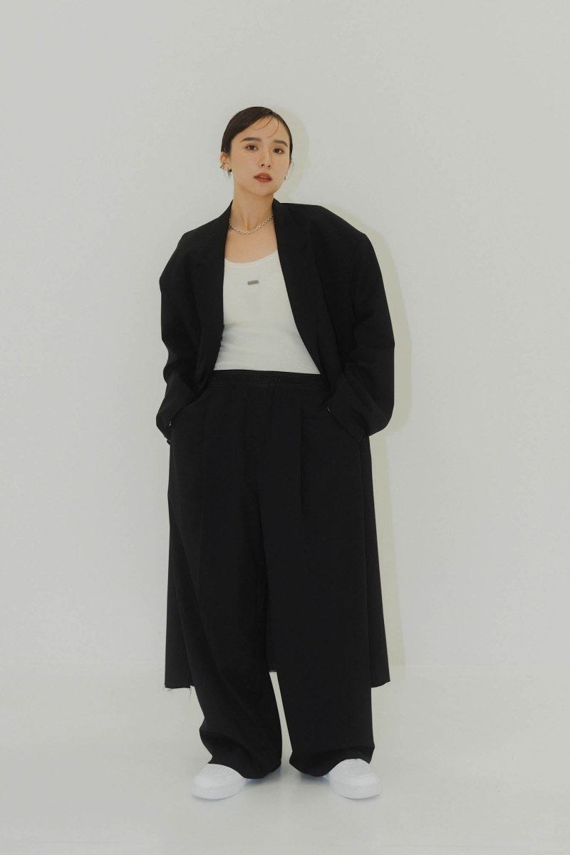 -high end- oversize long chester coat(unisex)/black - KNUTH MARF