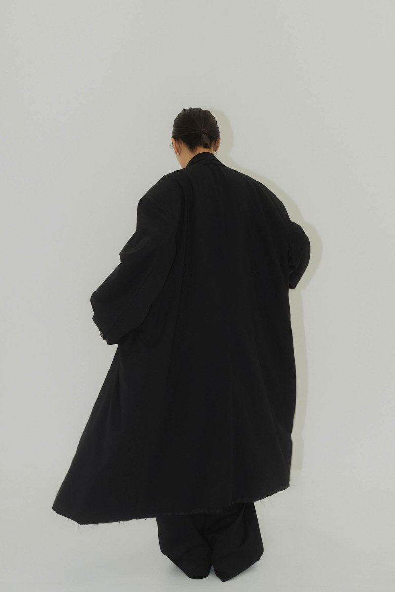 -high end- oversize long chester coat(unisex)/black - KNUTH MARF