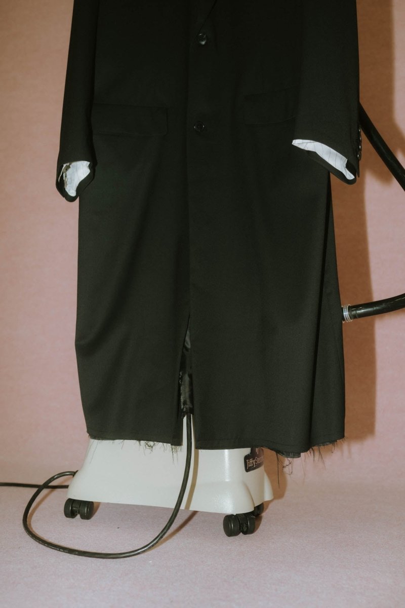 -high end- oversize long chester coat(unisex)/black - KNUTH MARF