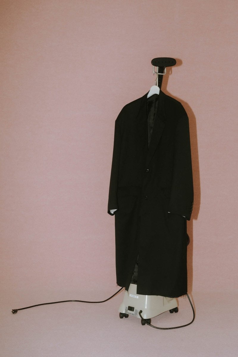 -high end- oversize long chester coat(unisex)/black - KNUTH MARF