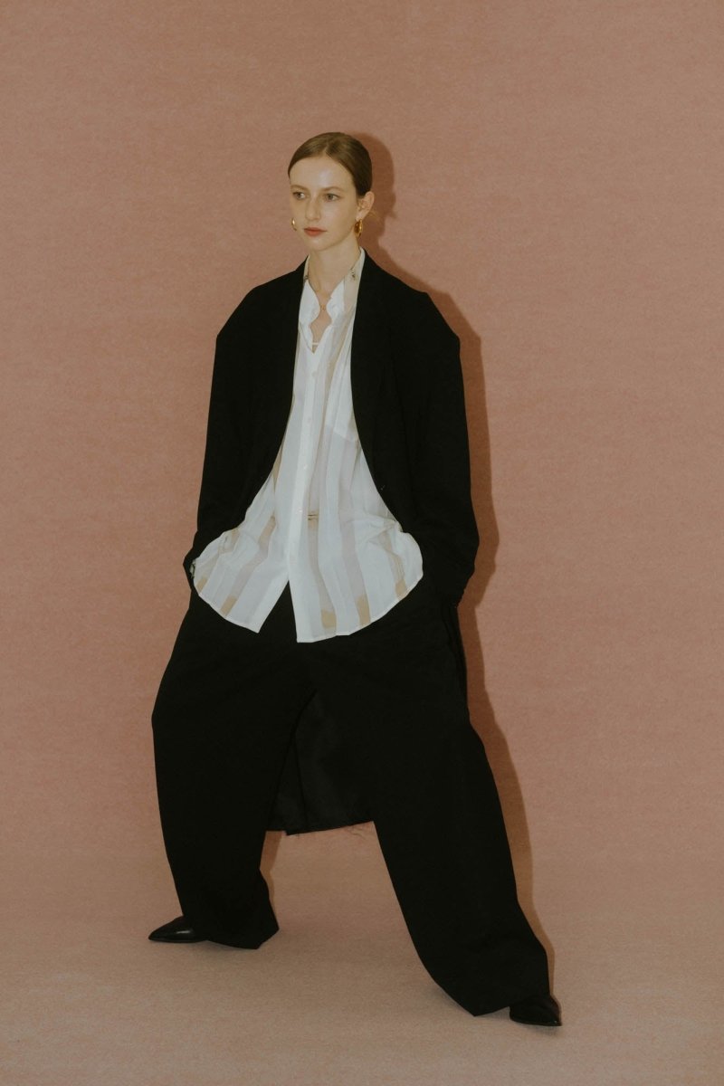 -high end- oversize long chester coat(unisex)/black - KNUTH MARF