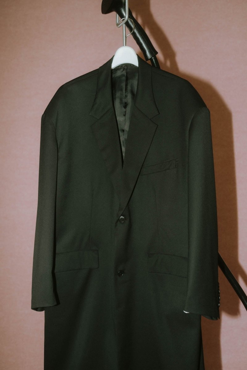 -high end- oversize long chester coat(unisex)/black - KNUTH MARF