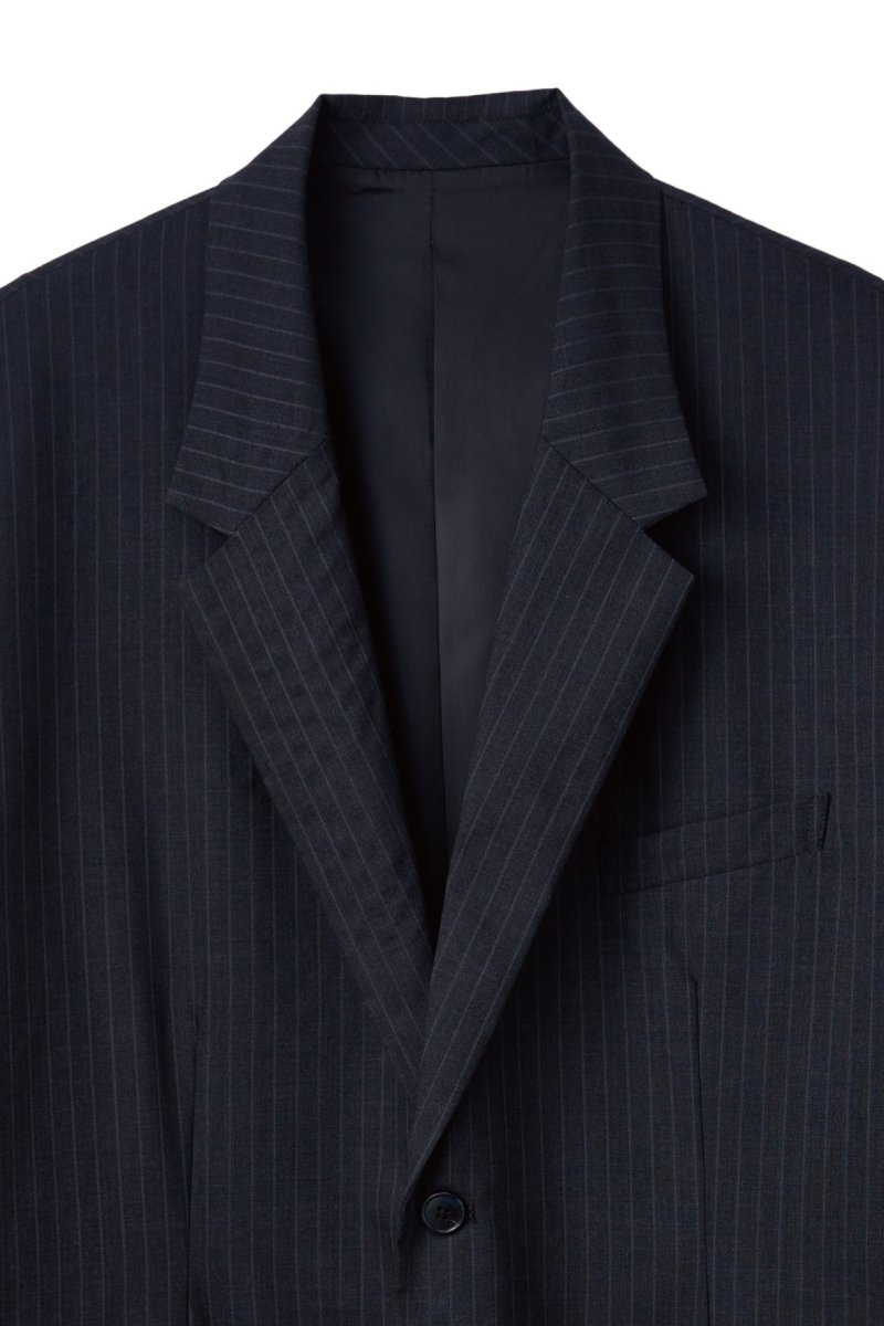 -high end- oversize long chester coat(unisex)/stripe - KNUTH MARF