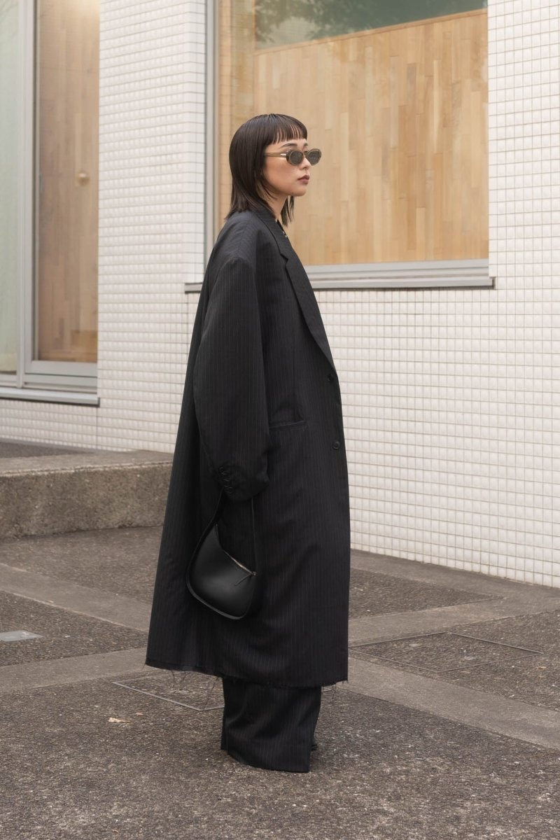 -high end- oversize long chester coat(unisex)/stripe - KNUTH MARF