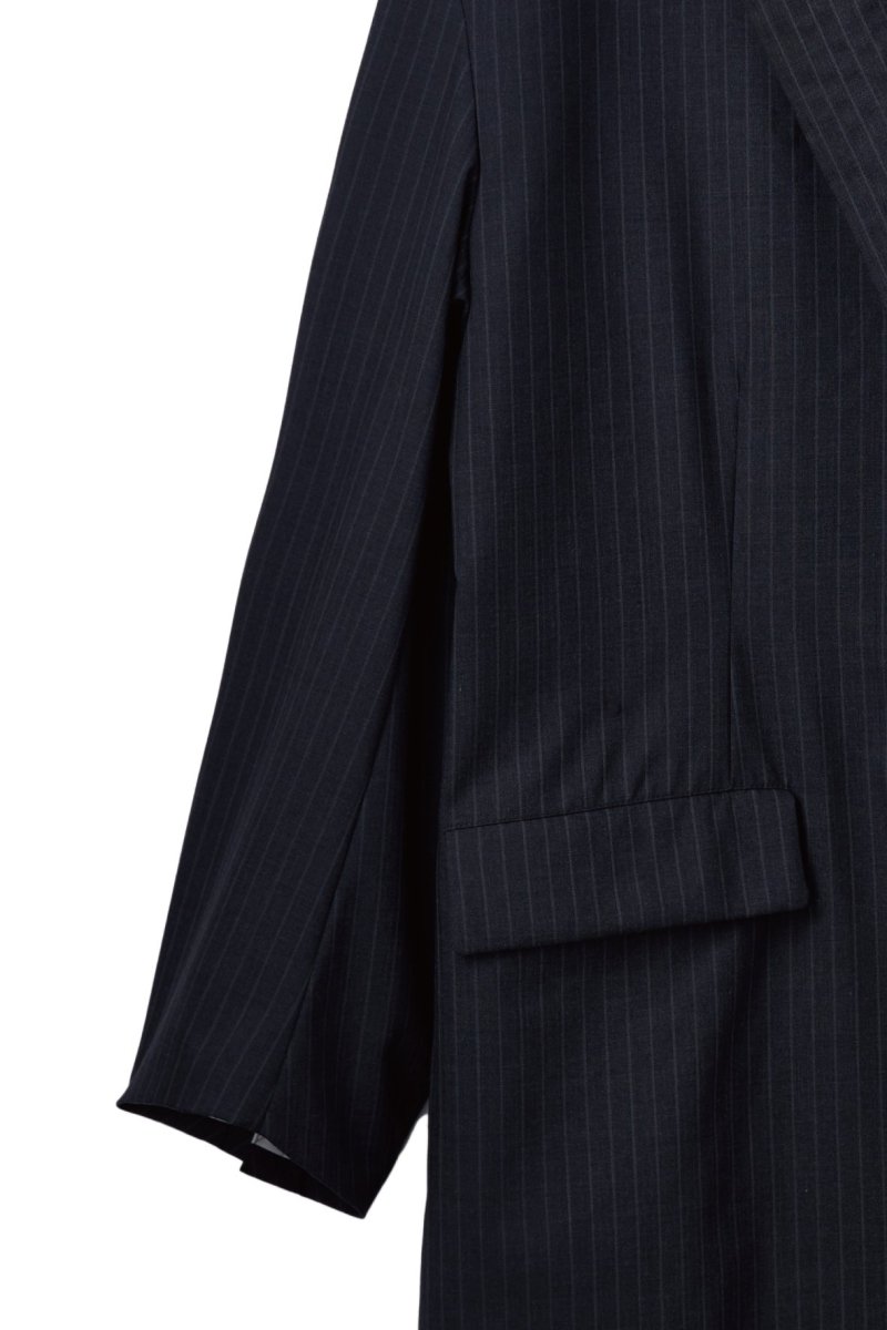 -high end- oversize long chester coat(unisex)/stripe - KNUTH MARF