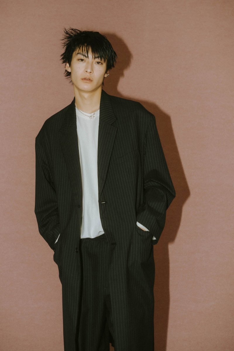 -high end- oversize long chester coat(unisex)/stripe - KNUTH MARF
