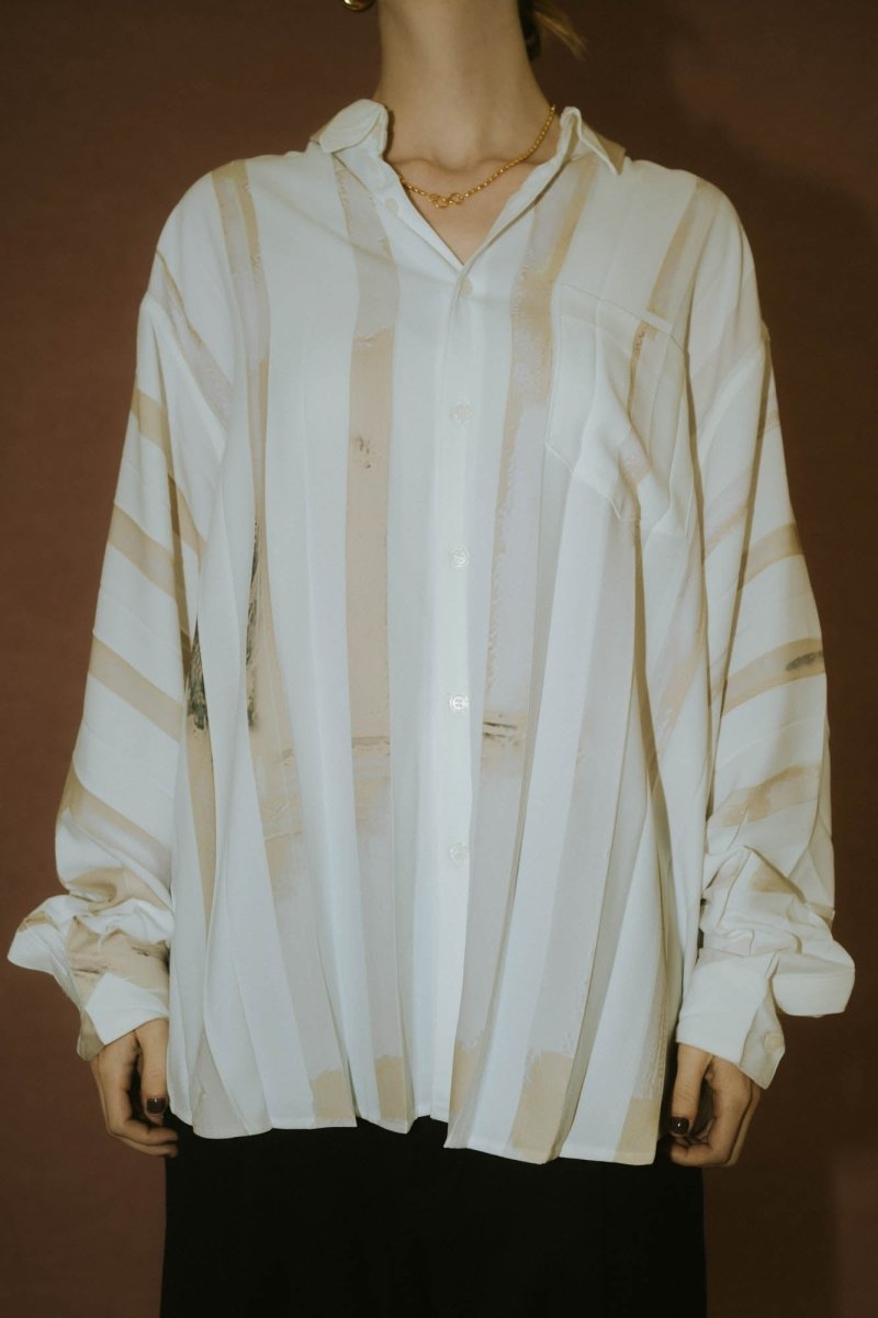 -high end- pleats unique print shirt(unisex) - KNUTH MARF