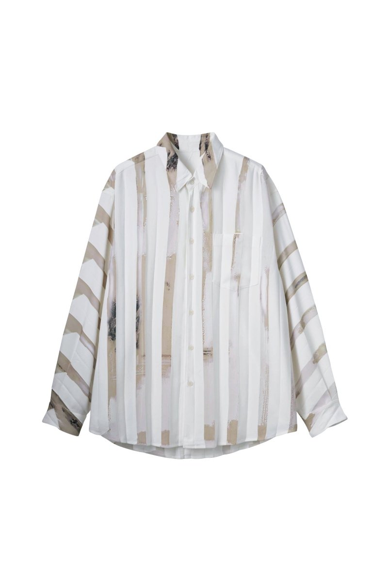 -high end- pleats unique print shirt(unisex) - KNUTH MARF