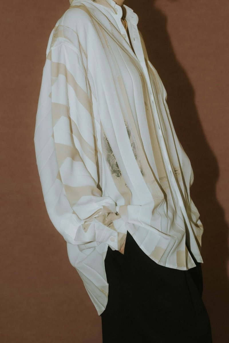 -high end- pleats unique print shirt(unisex) - KNUTH MARF