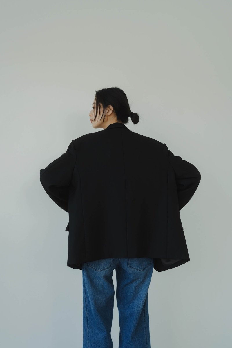 -high end- raw edge jacket/black - KNUTH MARF