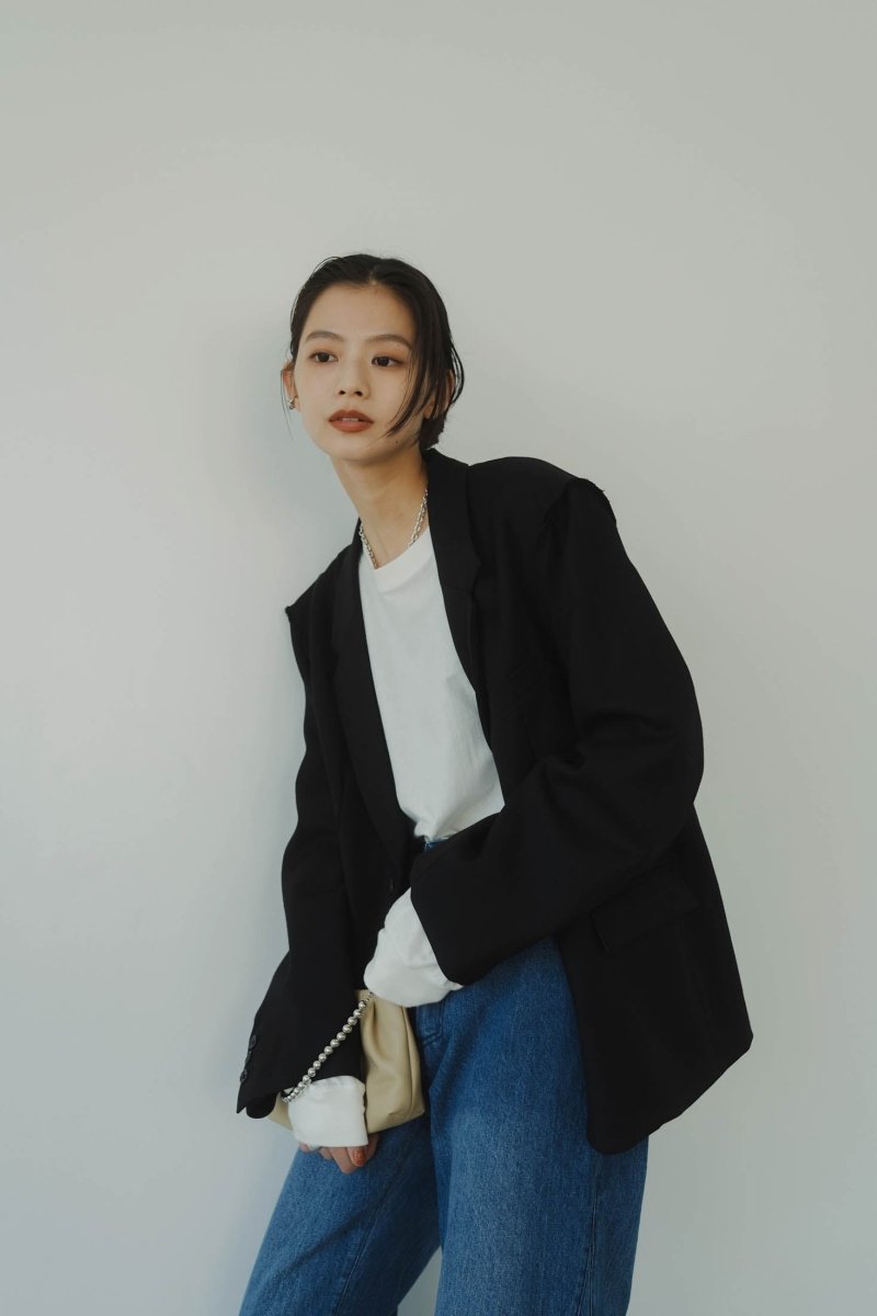 -high end- raw edge jacket/black - KNUTH MARF