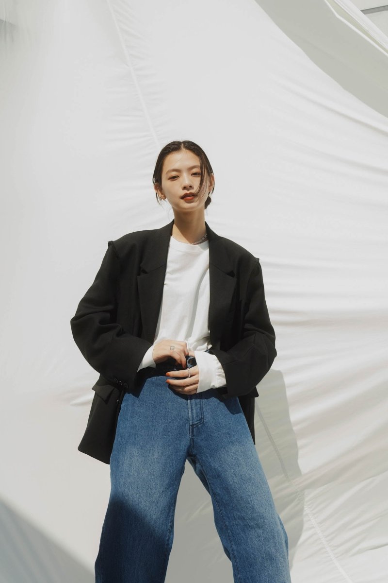 -high end- raw edge jacket/black - KNUTH MARF