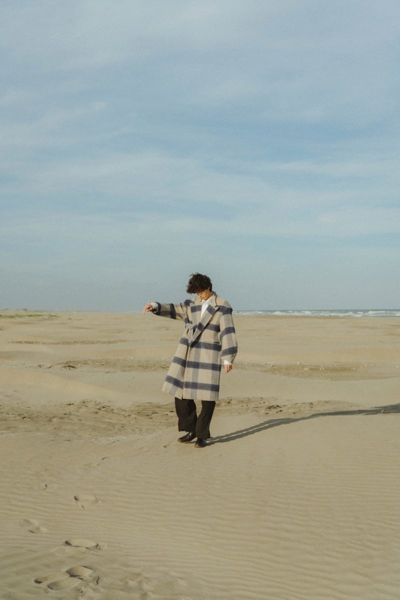 -high end- remake chester long coat/bluegray - KNUTH MARF