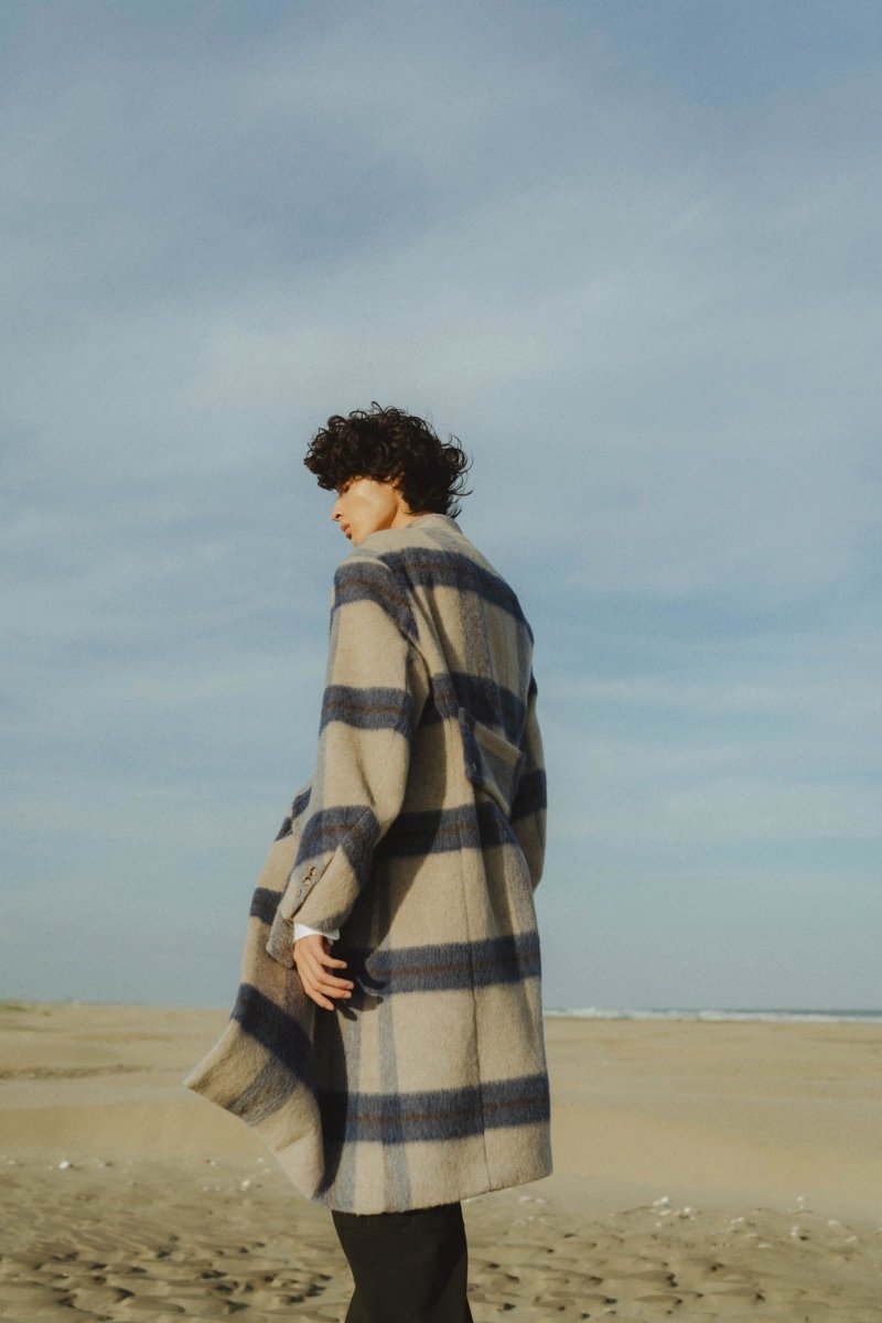 -high end- remake chester long coat/bluegray - KNUTH MARF