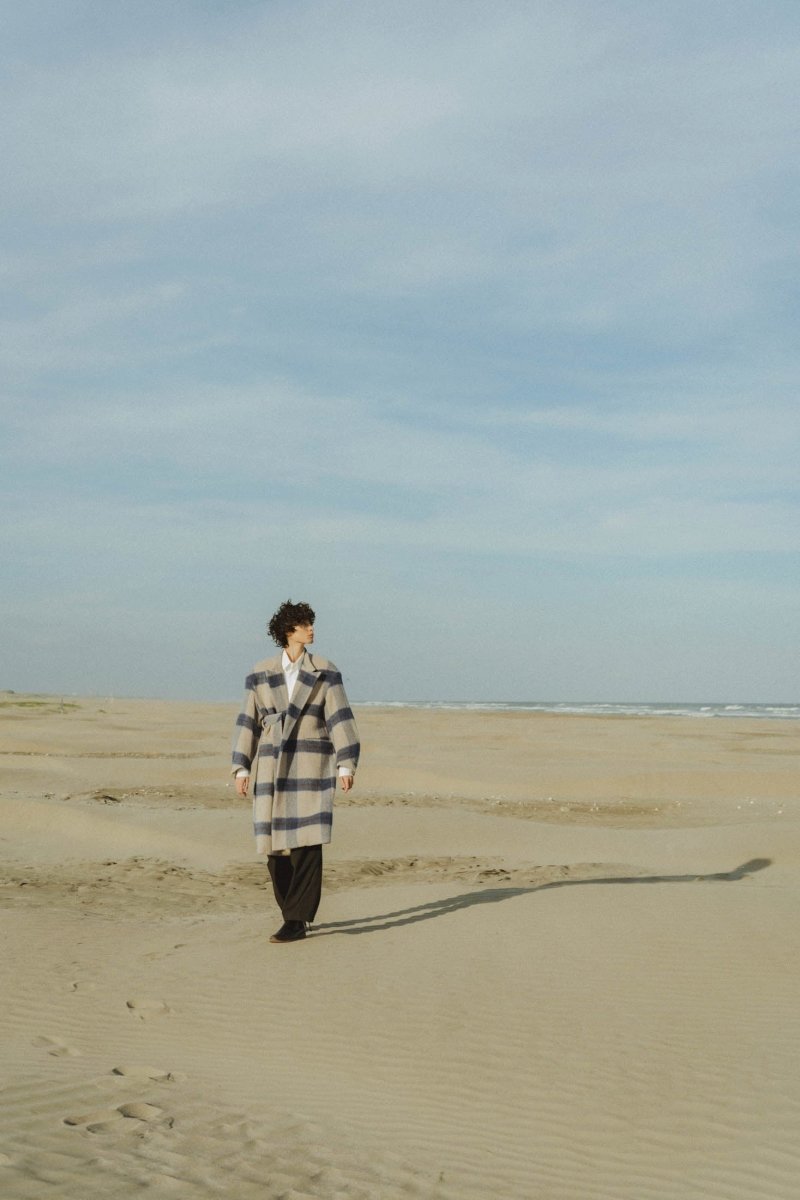 -high end- remake chester long coat/bluegray - KNUTH MARF
