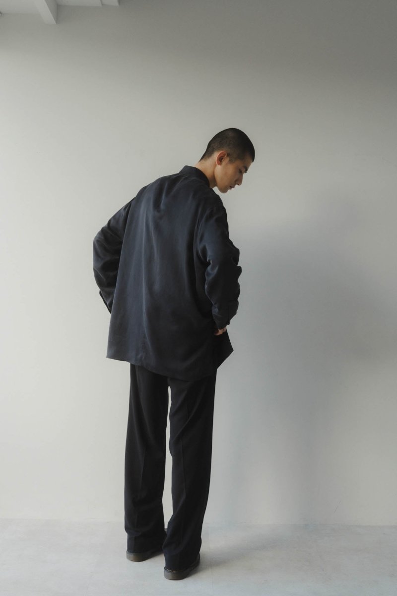 -high end- stand collar cupra shirt/black(unisex) - KNUTH MARF