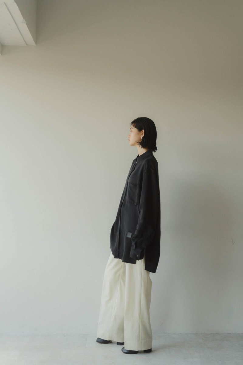 -high end- stand collar cupra shirt/black(unisex) - KNUTH MARF